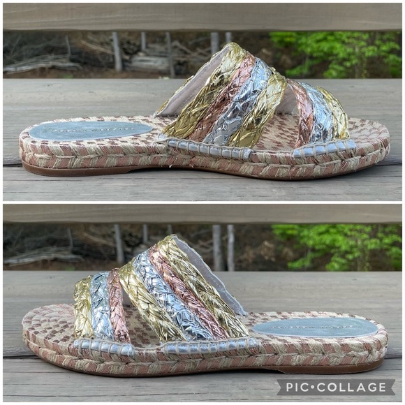 NWOB Sophia Webster Ines Multi Metallic Espadrilles Slides size 40 - Picture 9 of 13